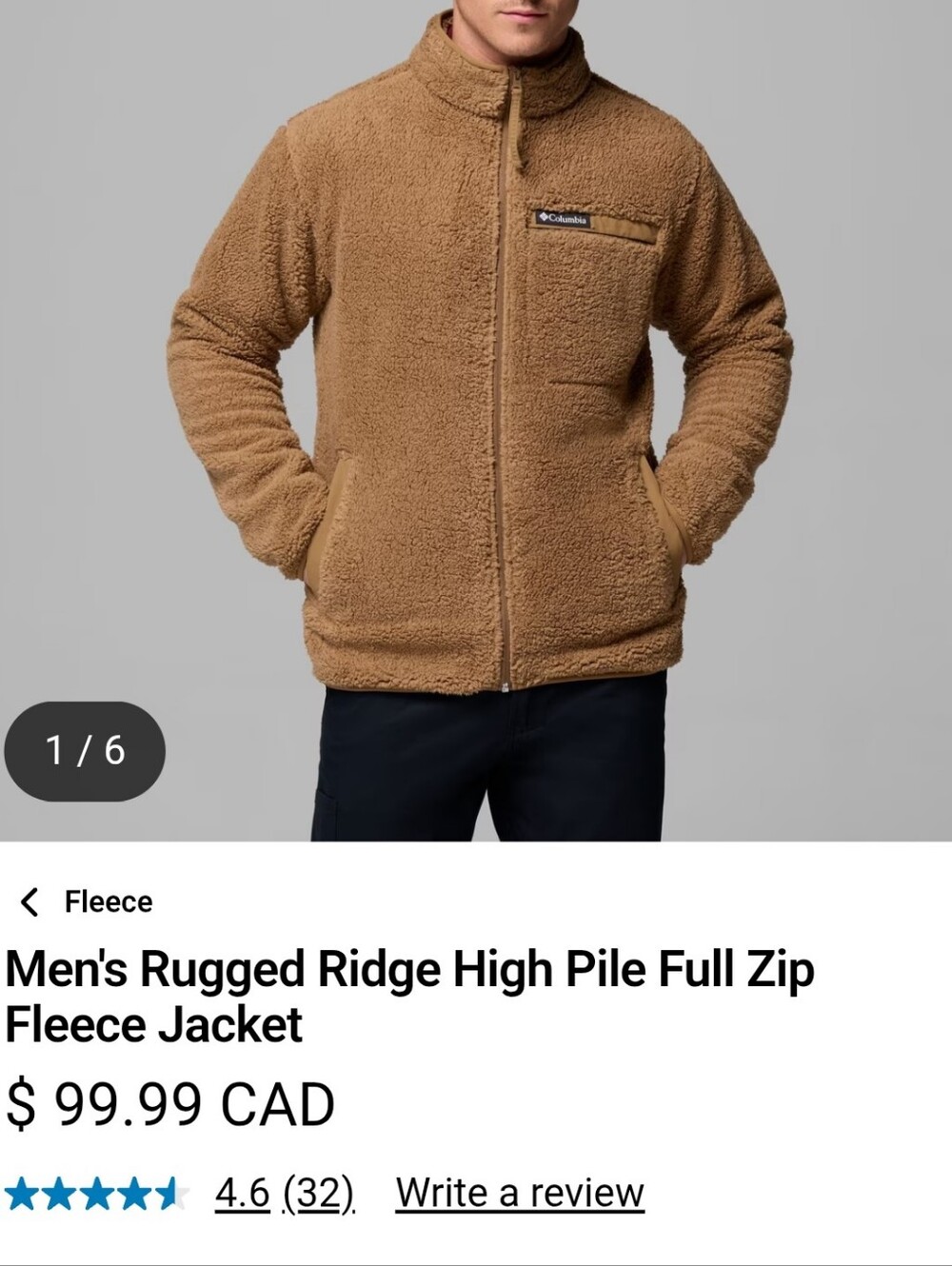 Men's Rugged Ridge High Pile Full Zip Fleece Jacket - Picture 6 of 6